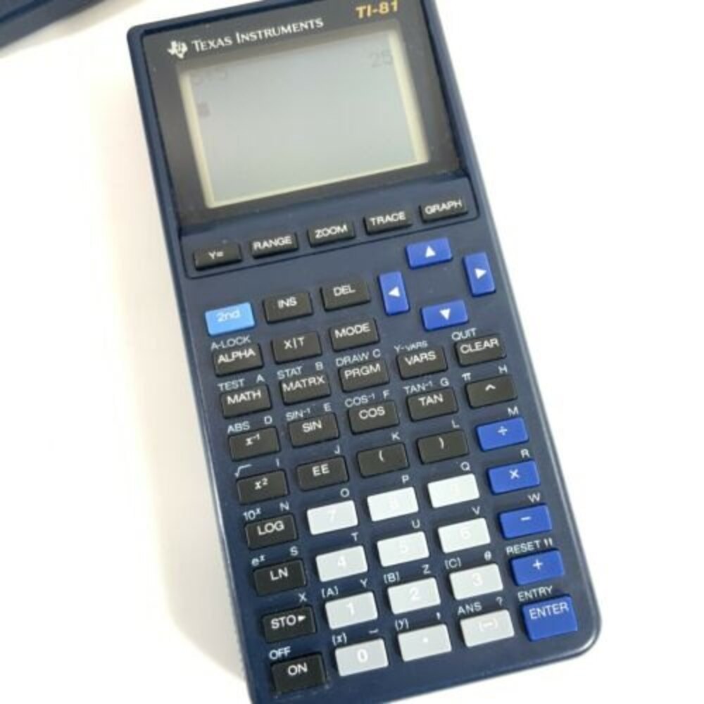 Texas Instrument TI-81 Graphing Calculator With Battery Blue Tested Working